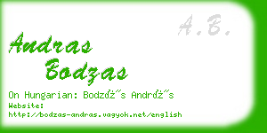 andras bodzas business card